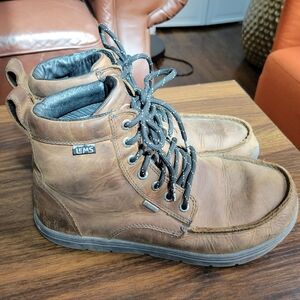Lems Weathered Umber Waterproof Boulder Boot Men 9.5 Women 11 Zero Drop Hiking